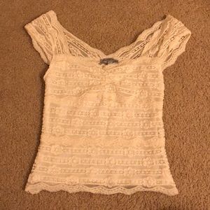 Lace top with sheer back